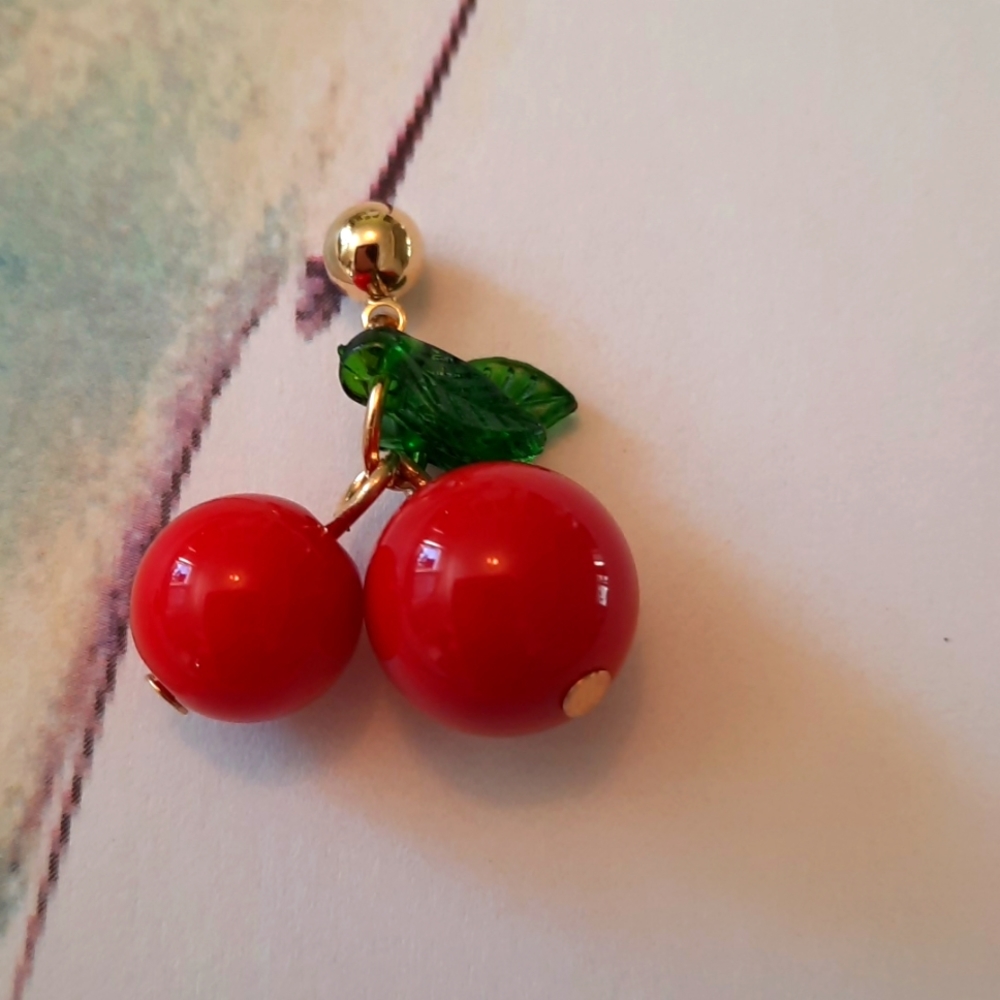 Fun Bouncy Red Apple Earrings View 3